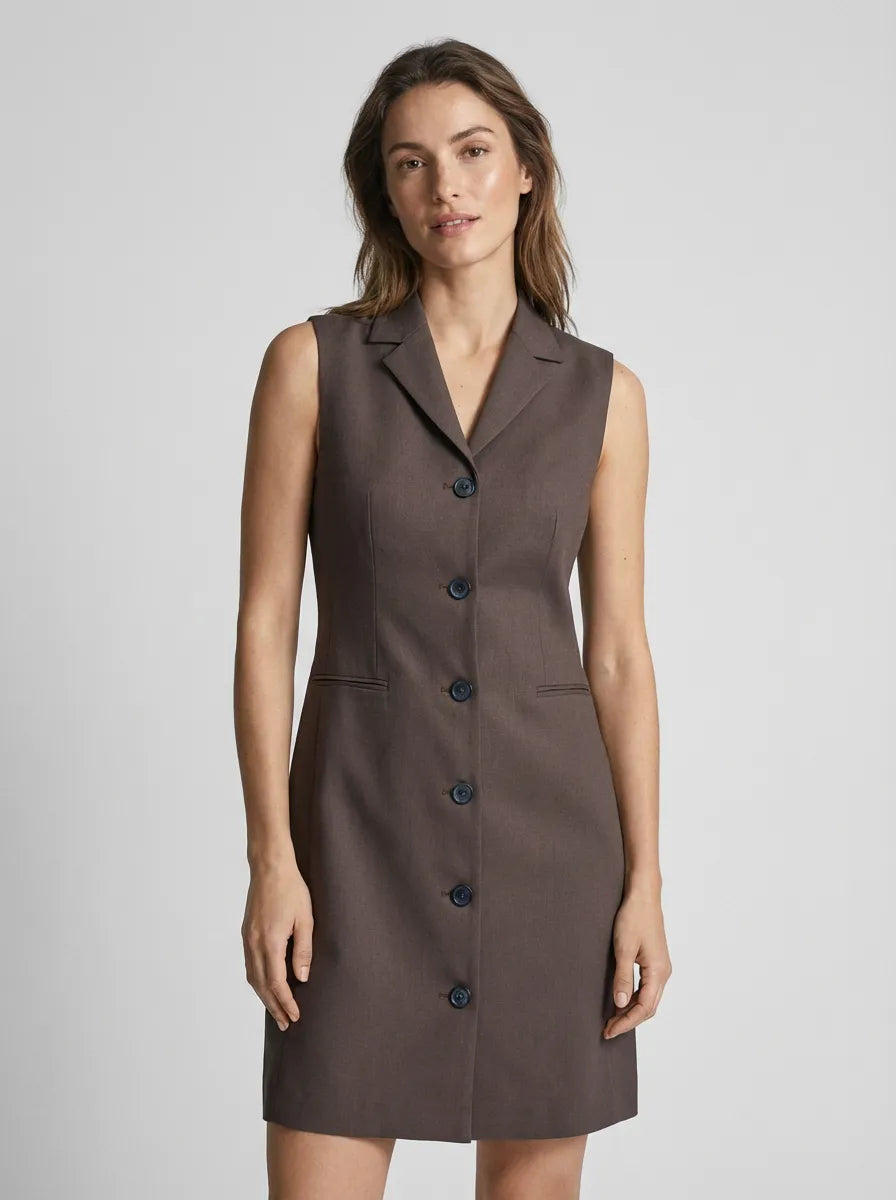 Serafina Milano Brown Tailored Dress