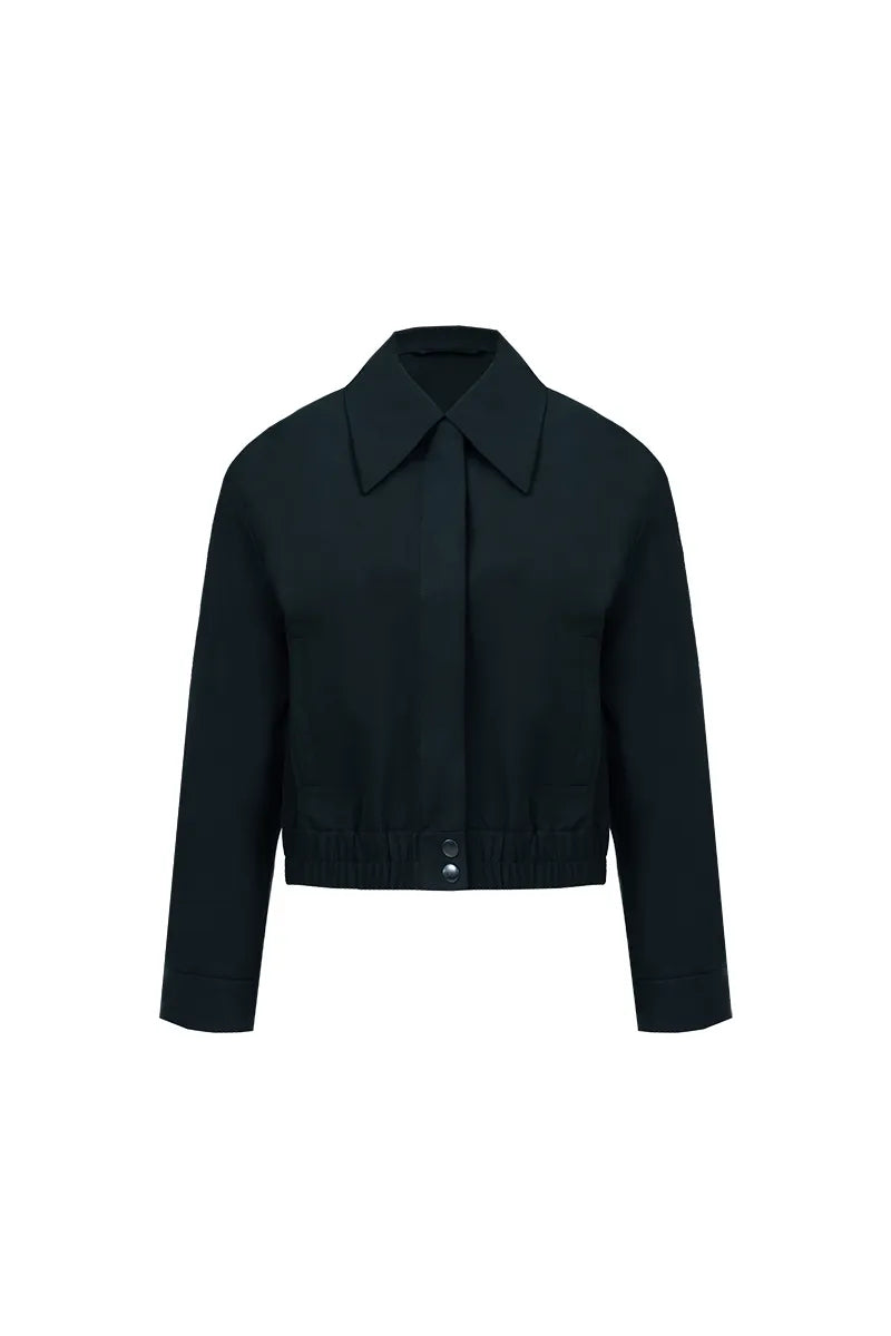 Siena Blackish Green Cotton Cropped Jacket