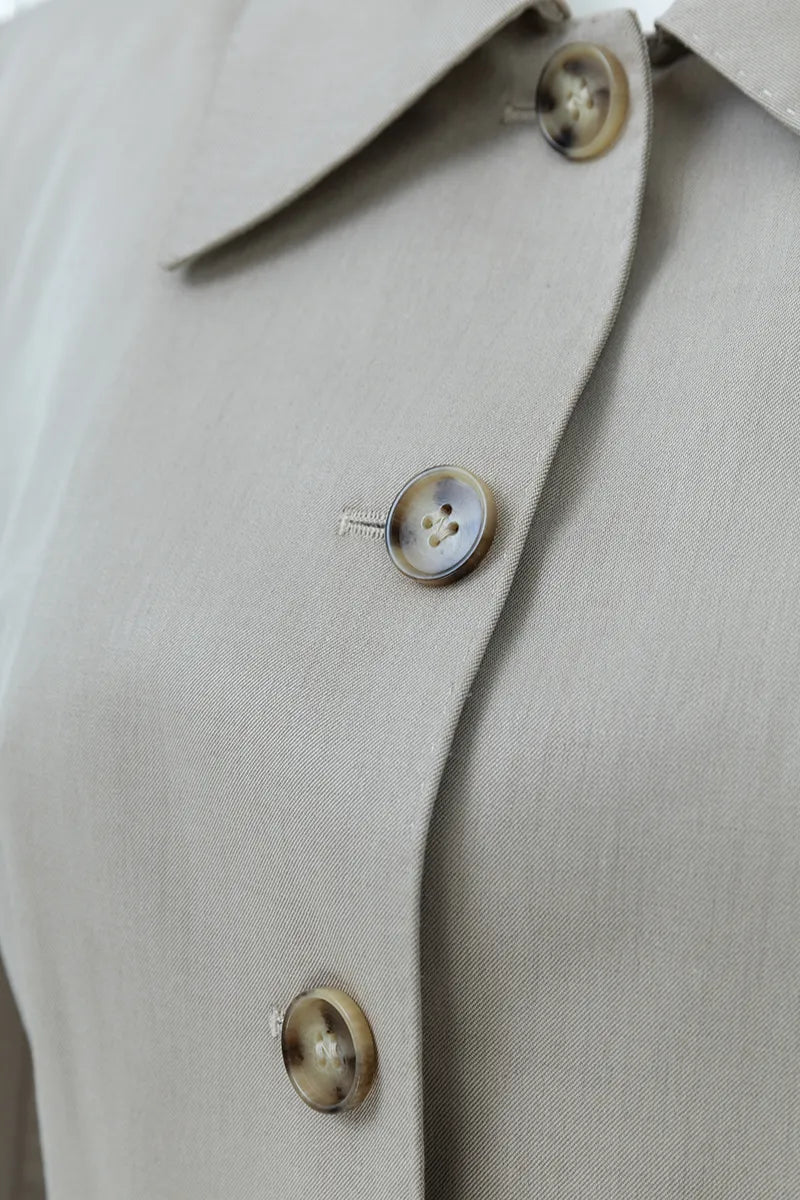 Siena Khaki Wool Blend Longline Jacket
