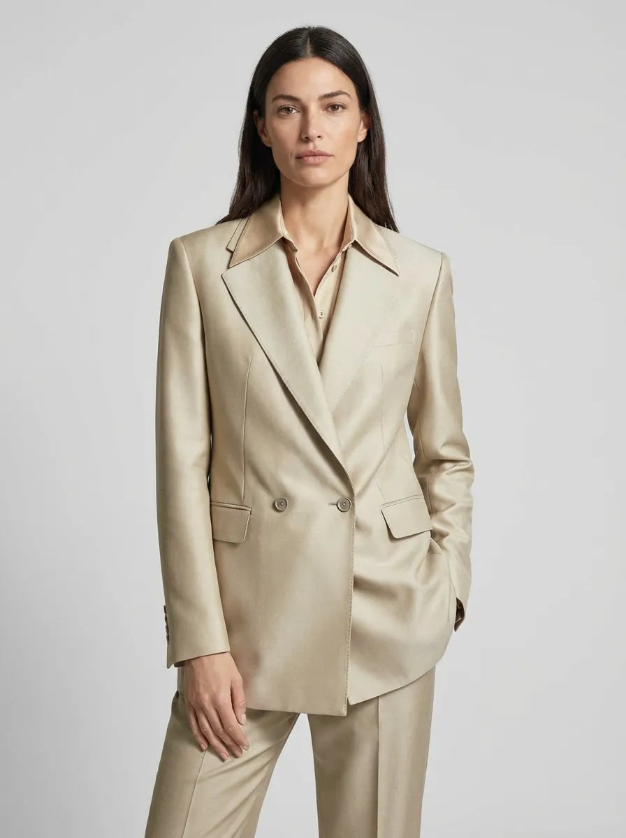 Siena Khaki Silk Blend Blazer