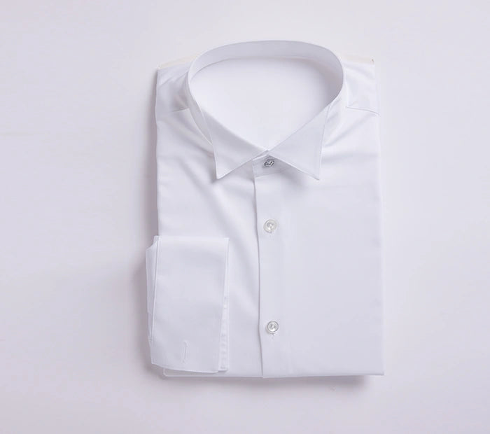 White Evening Dress Shirt with French Cuffs