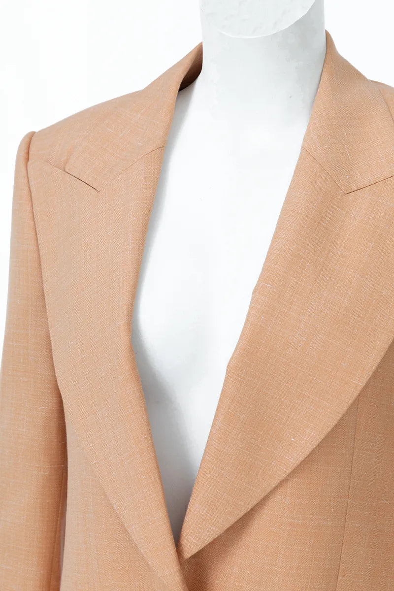 Valencia Herringbone Silk Blend Blazer