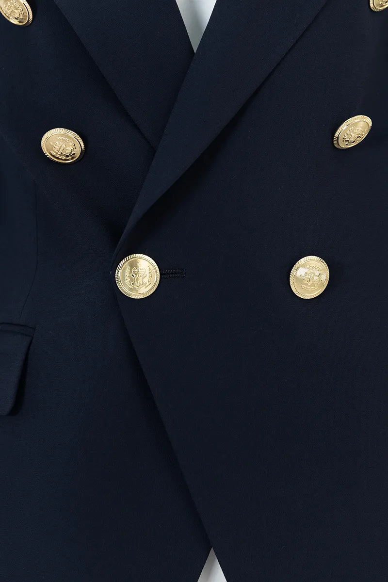 Navy blazer with gold buttons custom made online for women and men