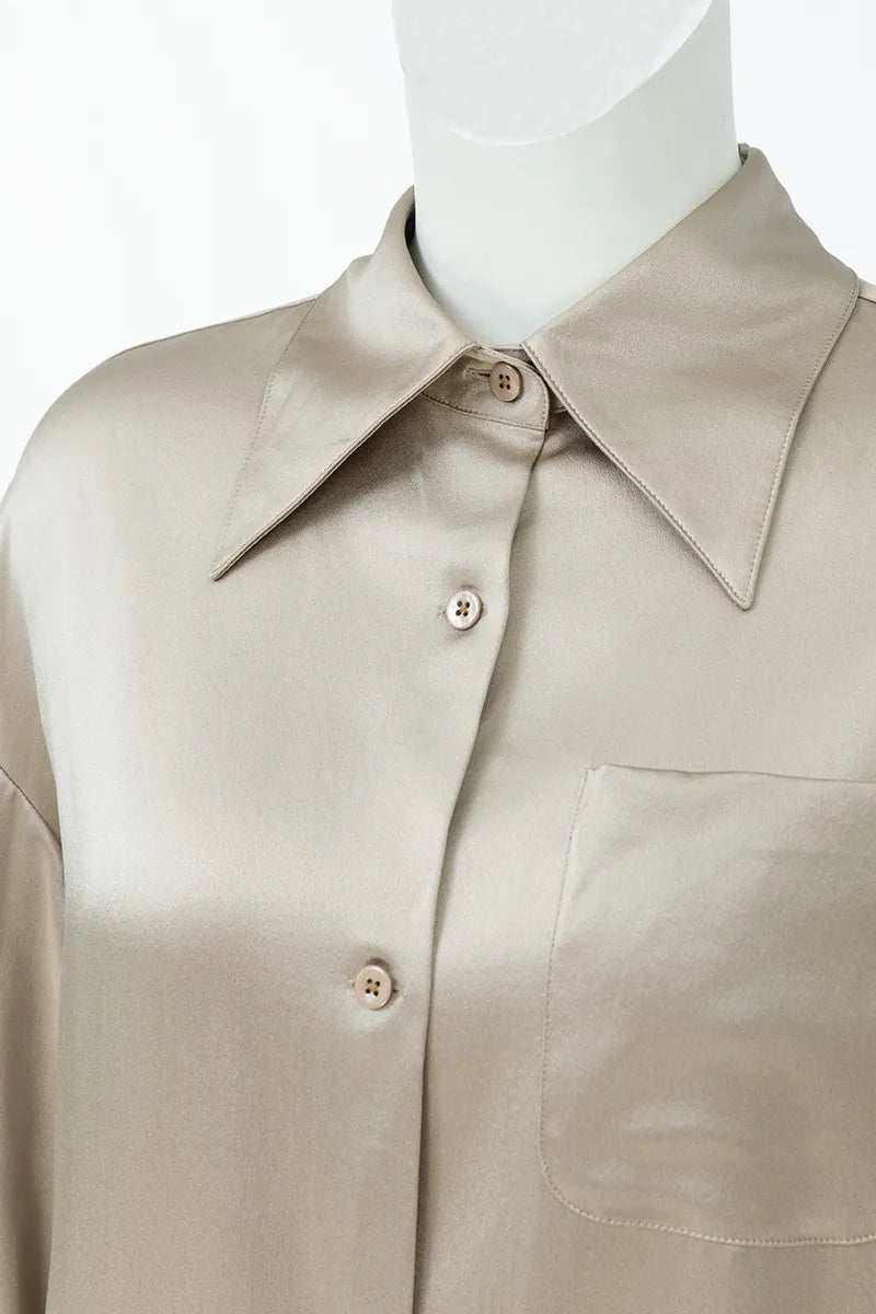 Valentina Khaki Silk Shirt