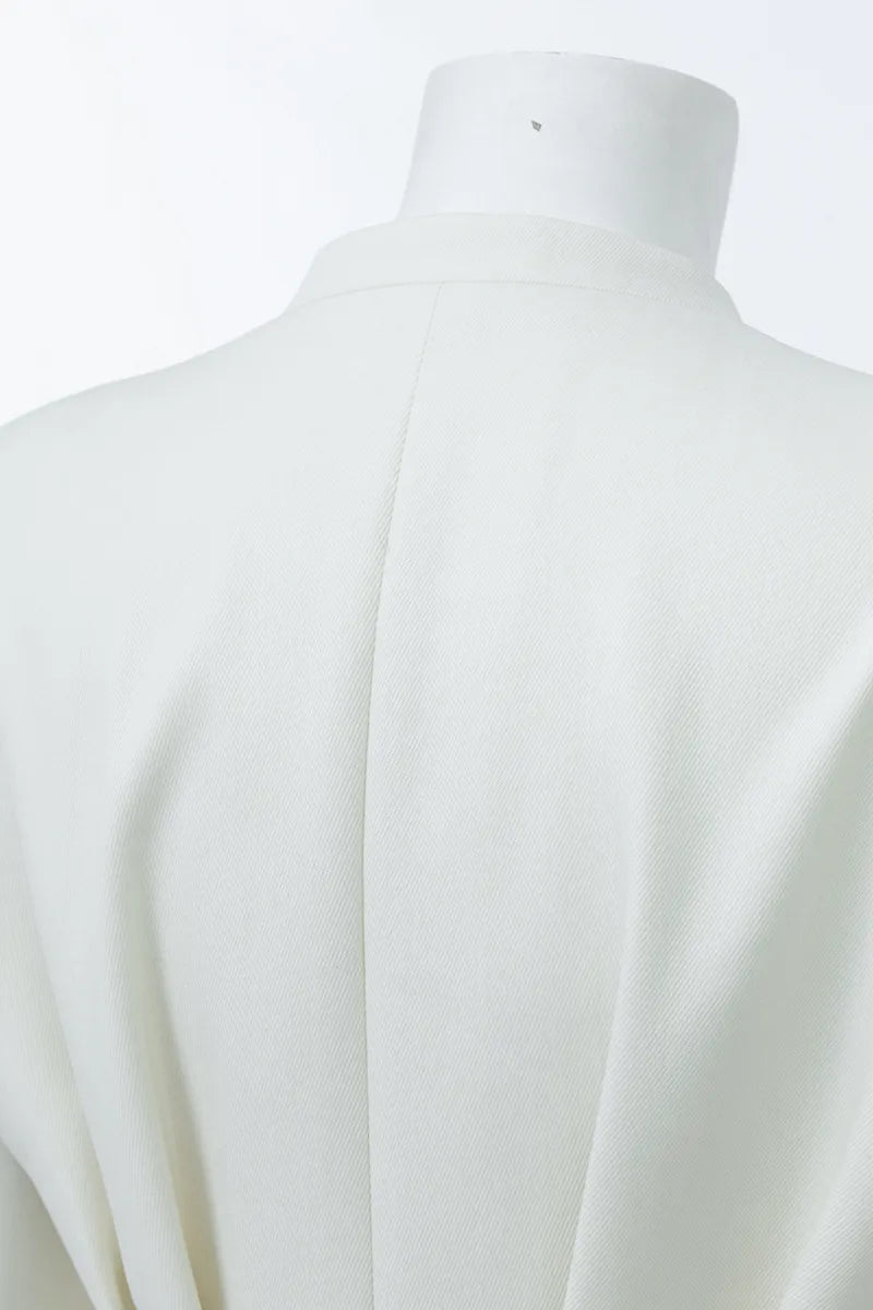 Valeria Sculpted White Wool Blazer