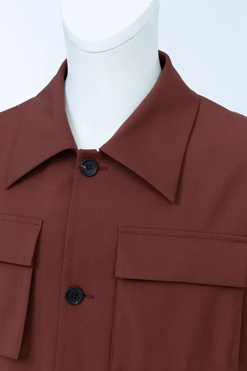 Vincent Rust Wool Blend Overshirt Jacket