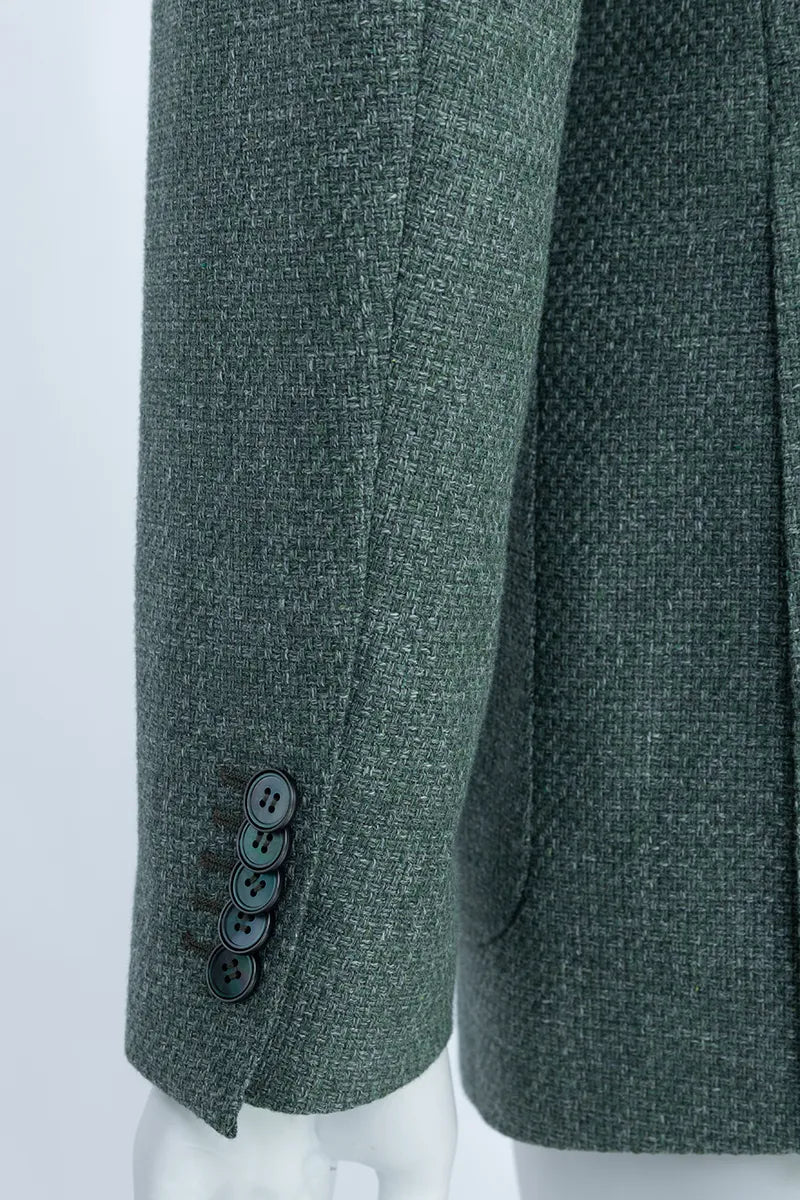 Siena Green Plaid Italian Cotton Wool Sport Coat