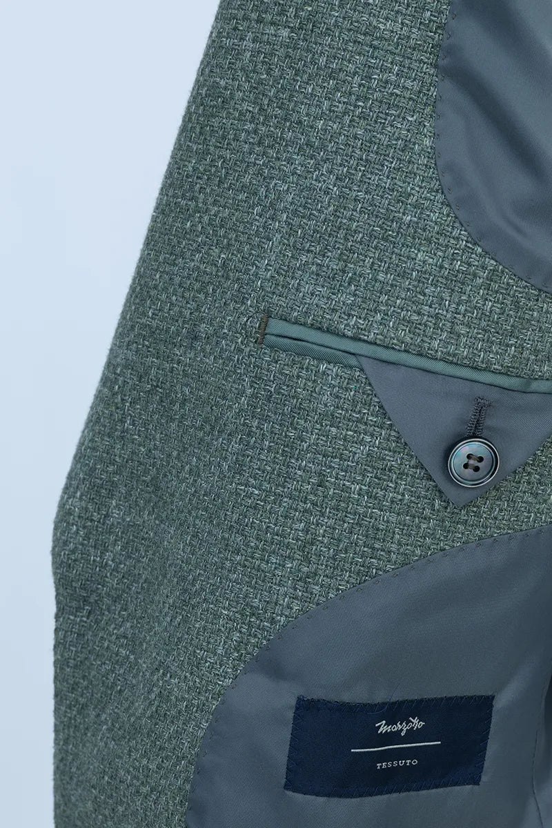 Siena Green Plaid Italian Cotton Wool Sport Coat