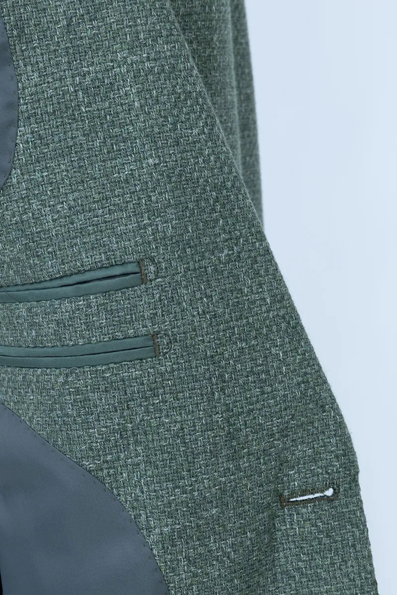 Siena Green Plaid Italian Cotton Wool Sport Coat