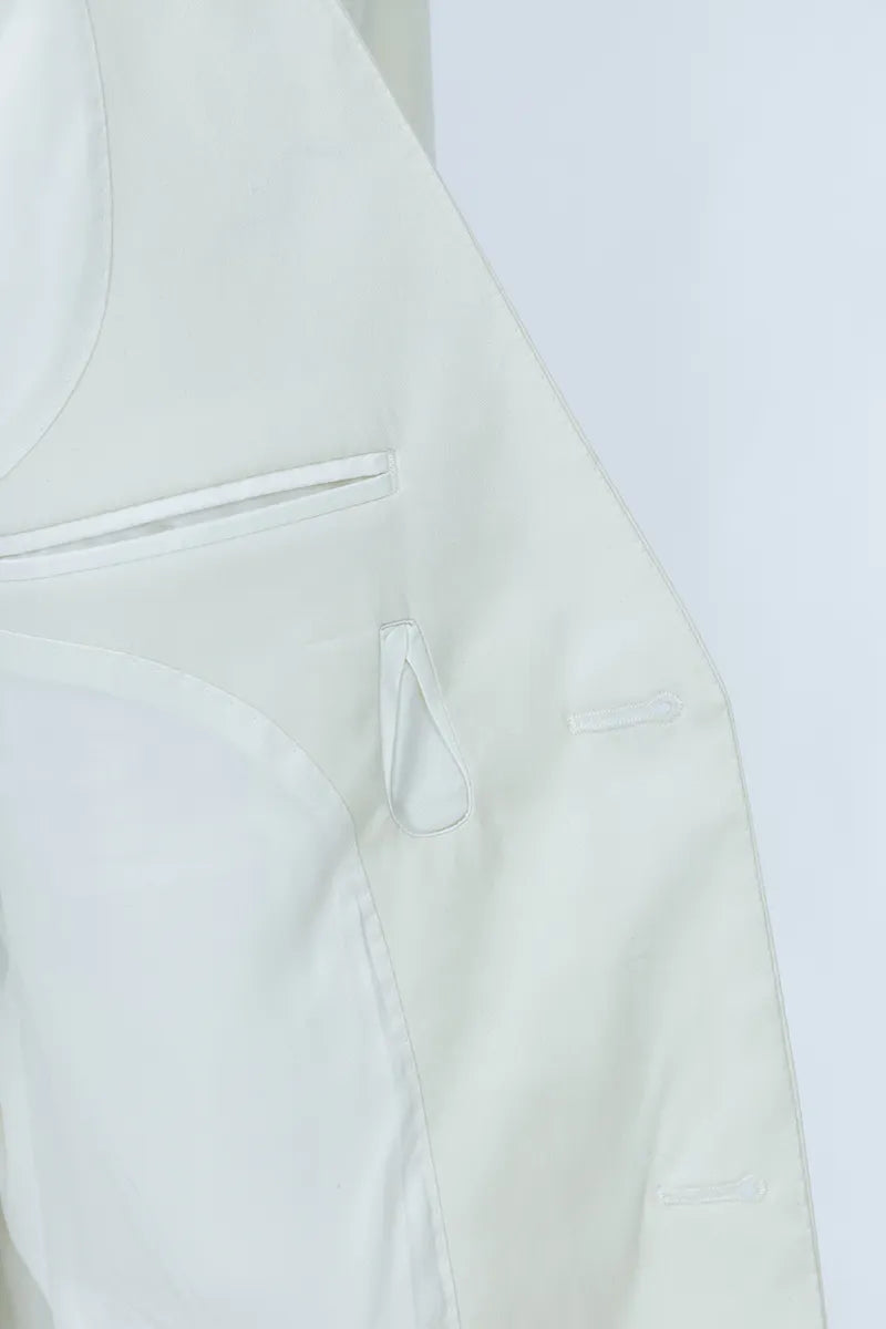 Luca Italian Off White Cotton Stretch Blazer