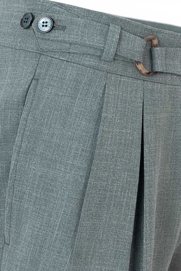 Ethan Green Wool Silk Linen Suit