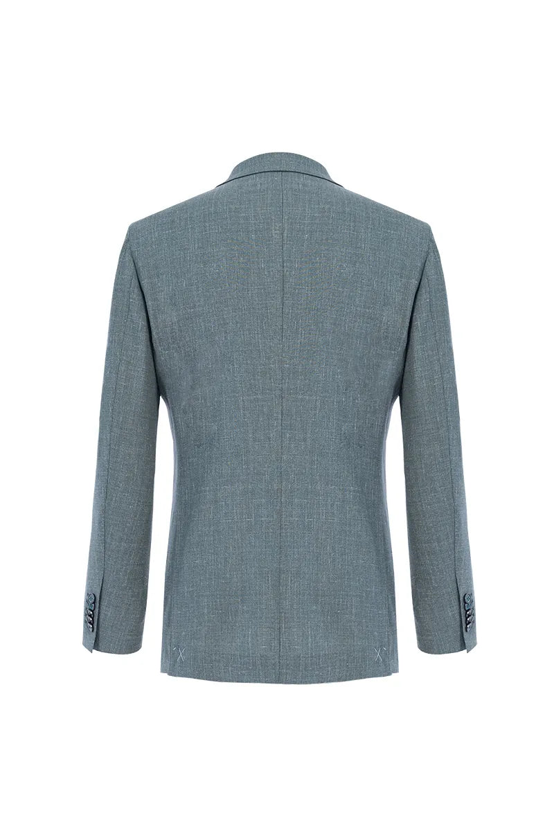 Ethan Green Wool Silk Linen Suit