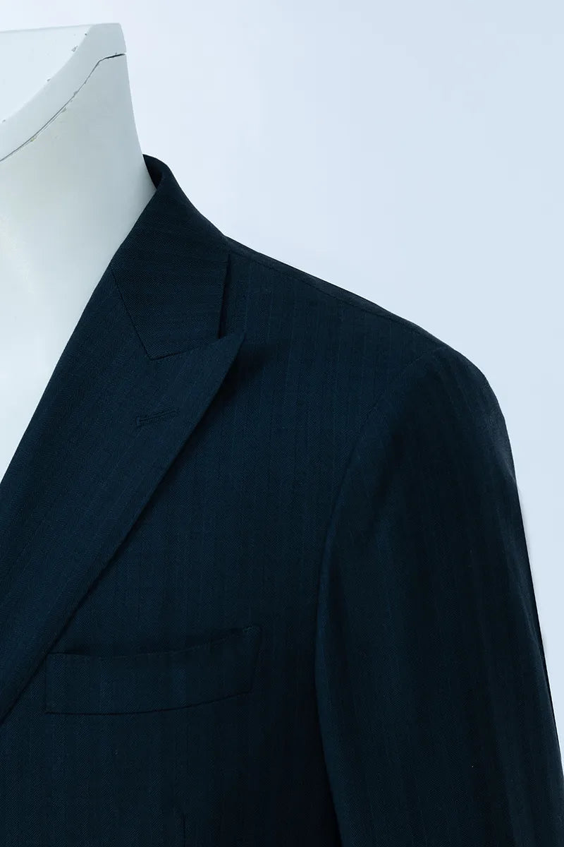 Black blazer with peak lapel modern style perfect fit for wedding and business style available in custom made