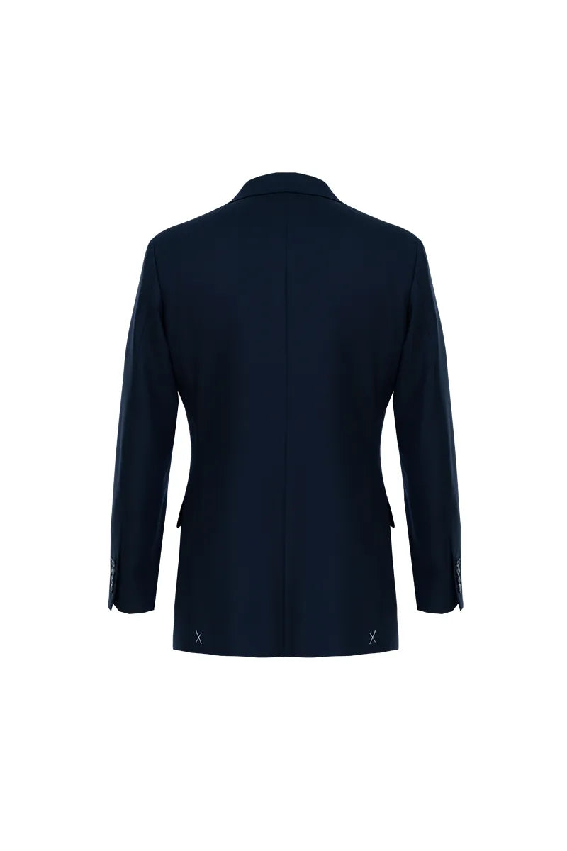 Valentino Navy Jacquard Italian Wool Suit
