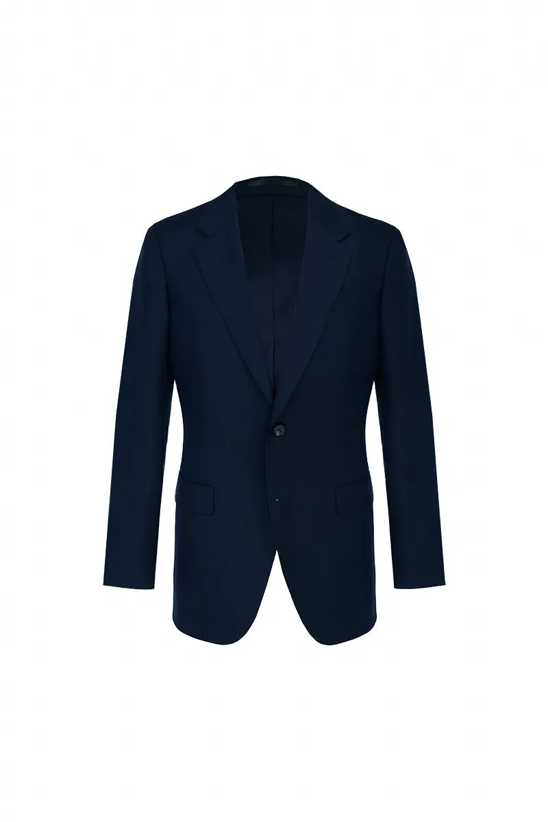 Valentino Navy Jacquard Italian Wool Suit