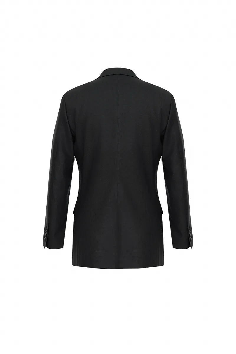 Black coat on a white background custom italian suit