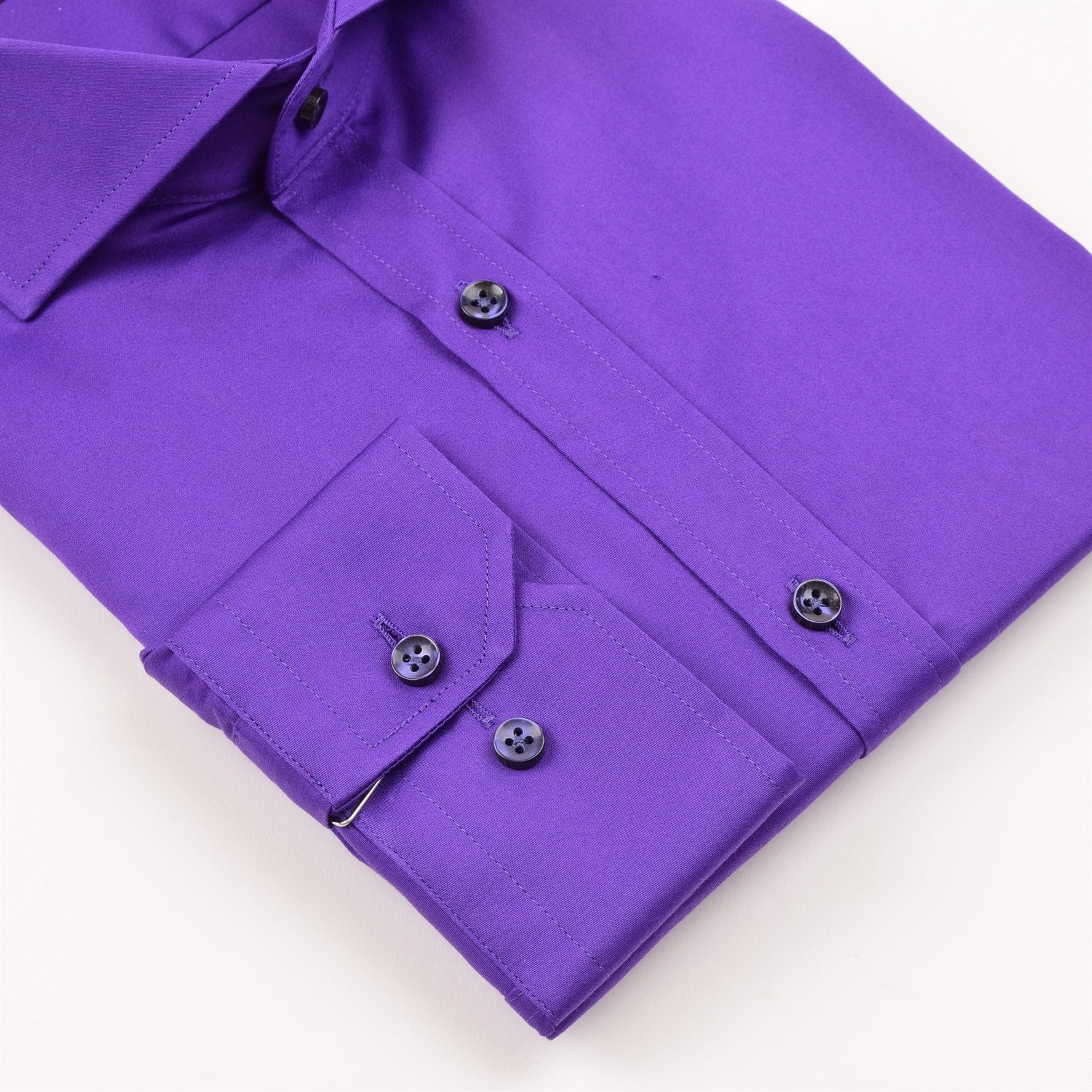 Men's Purple Slim Fit Dress Shirt with Cutaway Collar