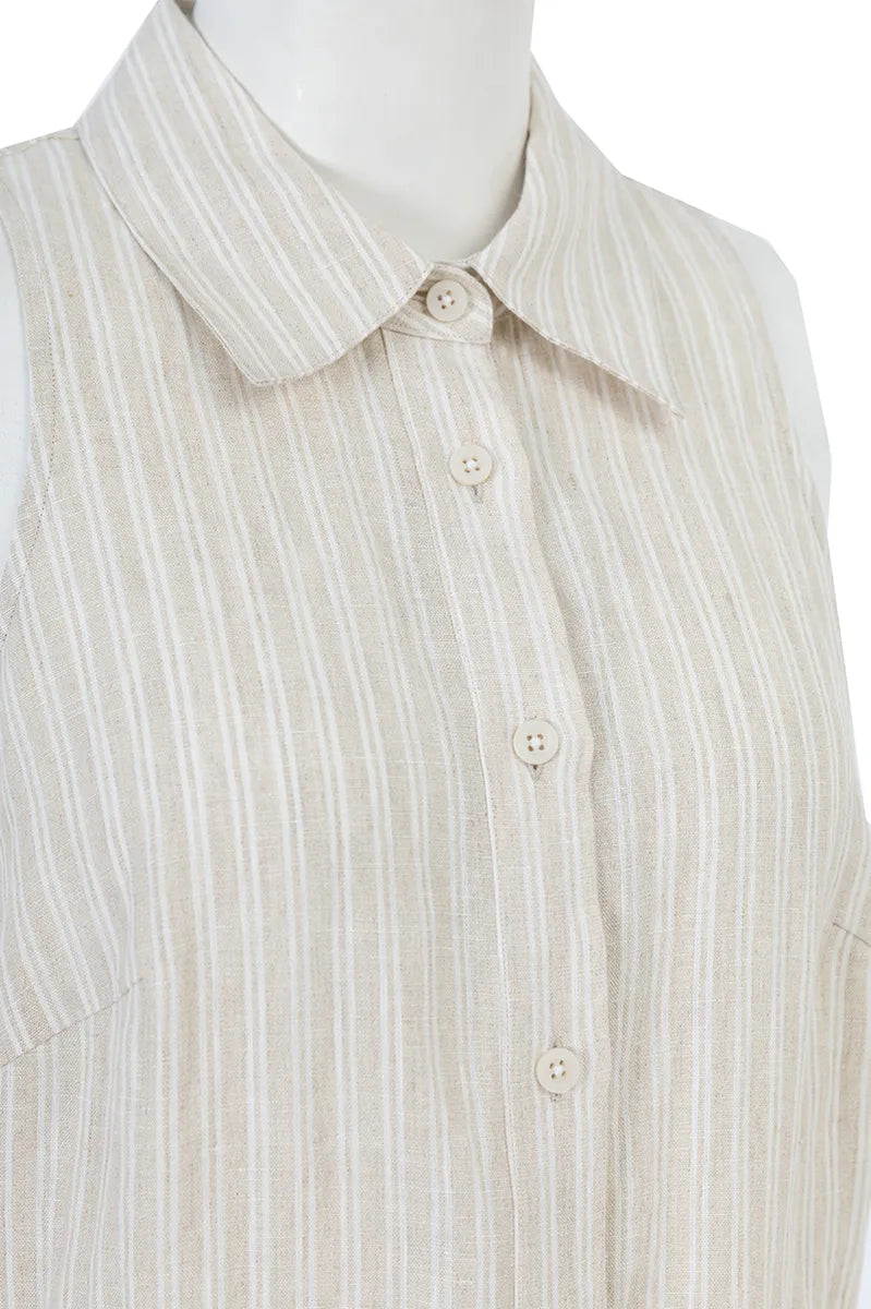 Sorrento Linen Stripe Shirt Dress