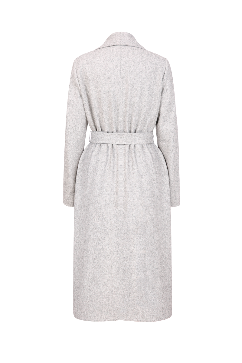Light gray robe with a belt on a white background