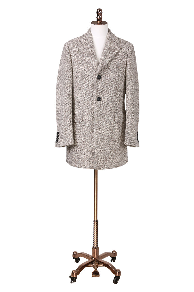 Gray wool overcoat for Philadelphia's law and finance professionals