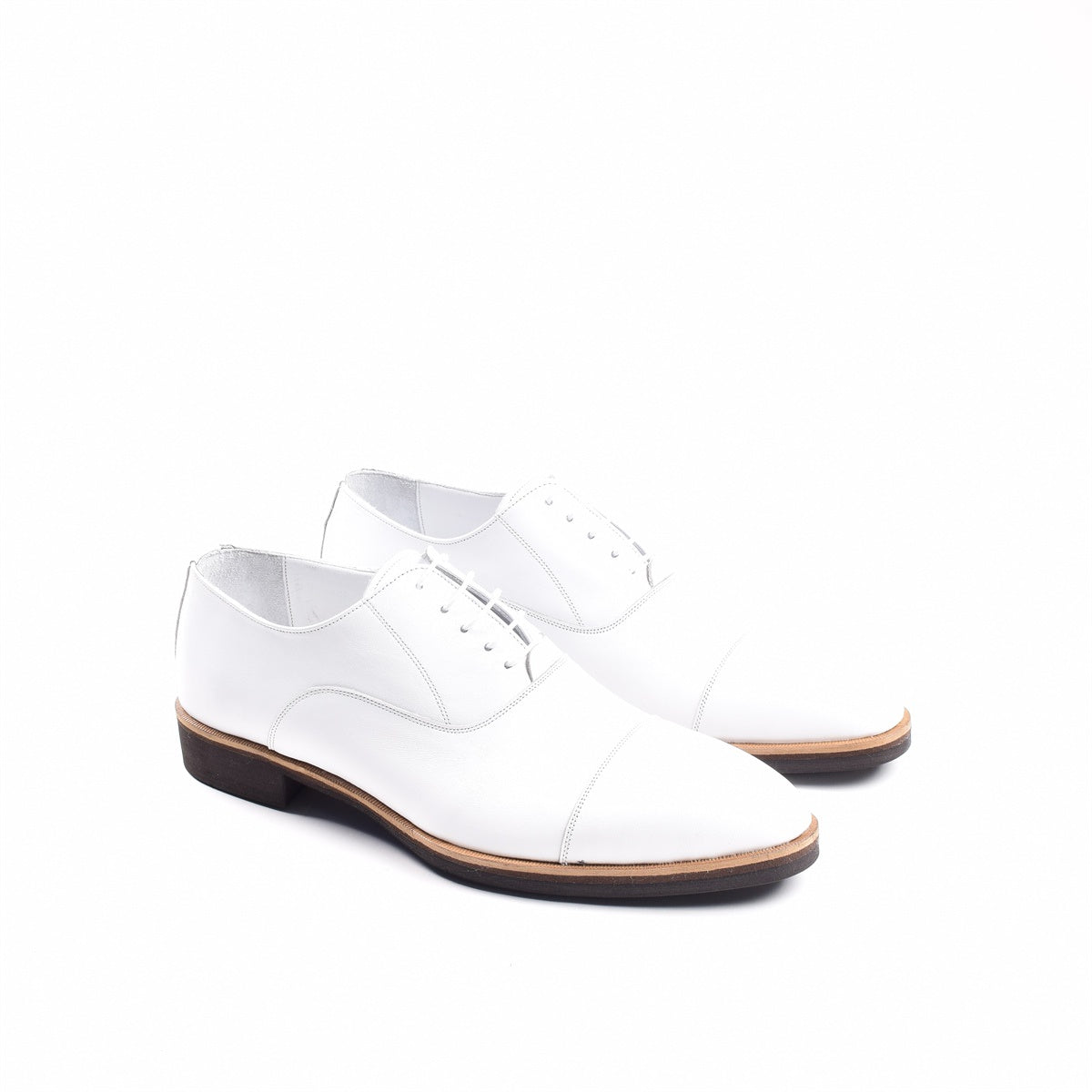 White lace-up dress shoes