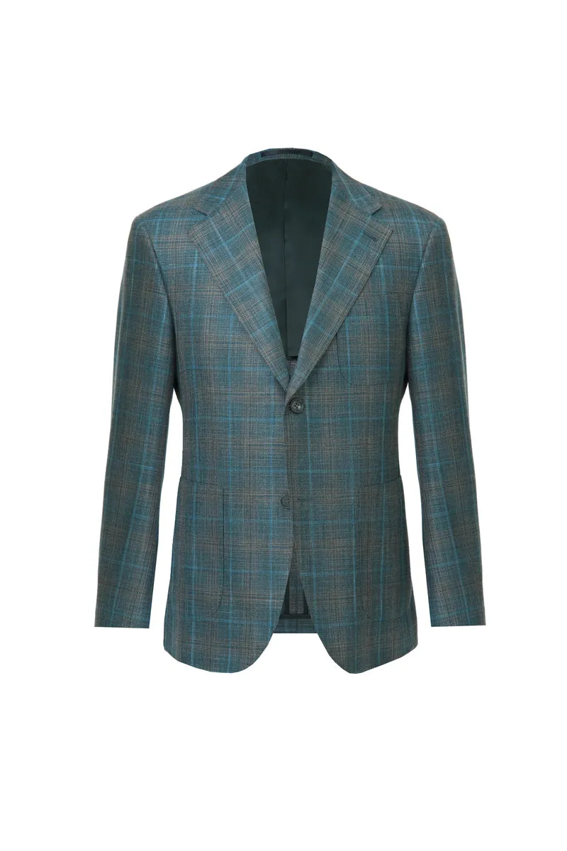 Emerald plaid Italian sport coat suited to Palm Beach's social calendar