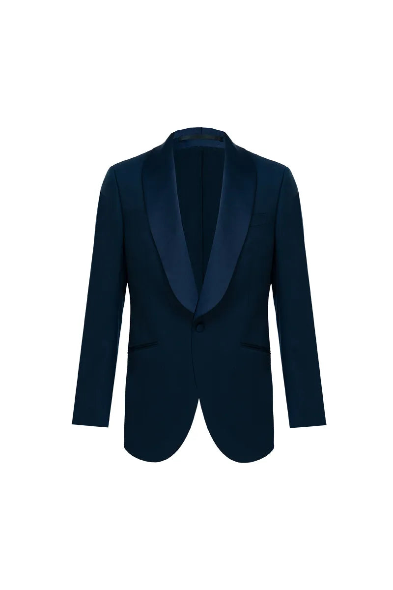 Midnight wool tuxedo for Beverly Hills black tie events