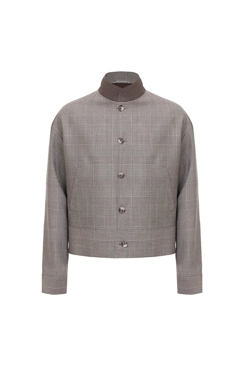 Mandarin collar jacket showing lining and construction detail