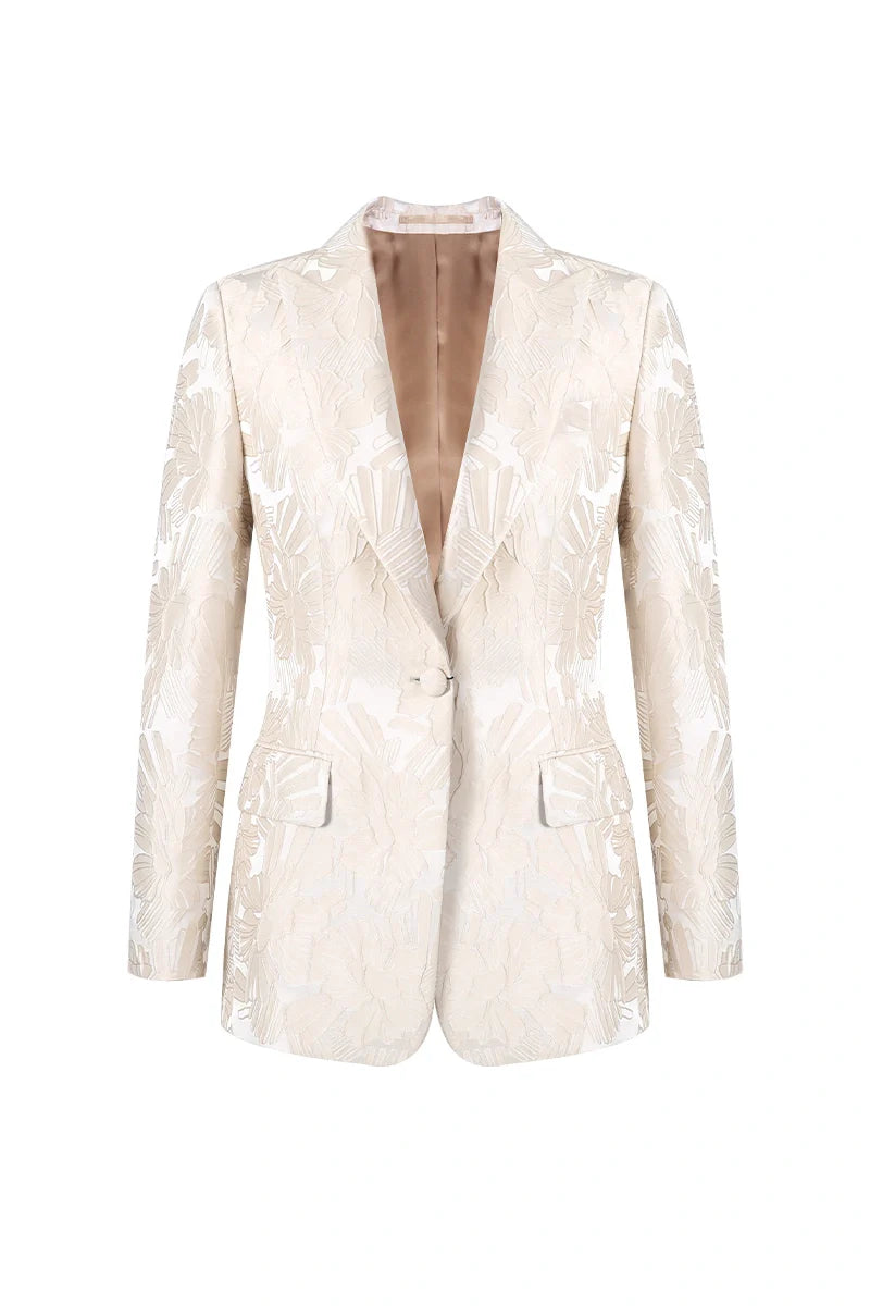 Women's tailored jacquard blazer, a powerful office look