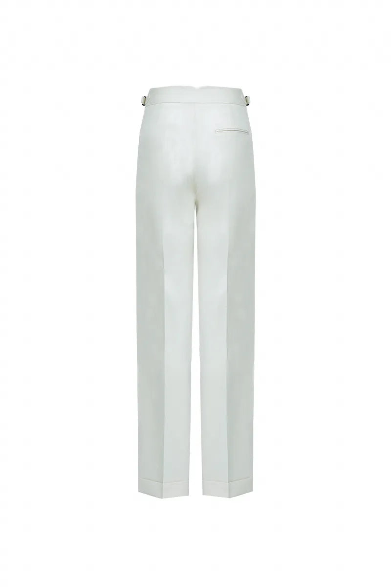 Valentina Firenze White Wool Trousers