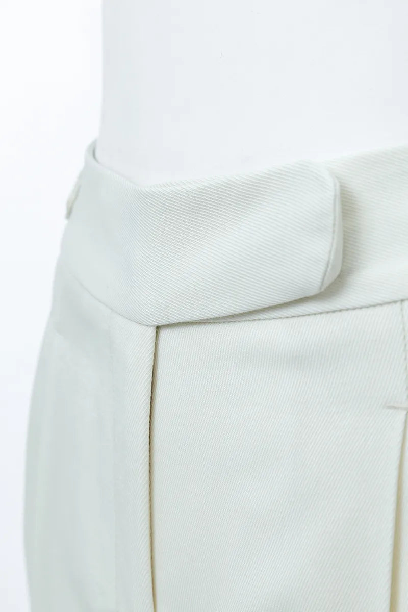 Valentina Firenze White Wool Trousers