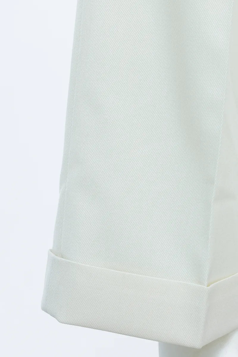 Valentina Firenze White Wool Trousers