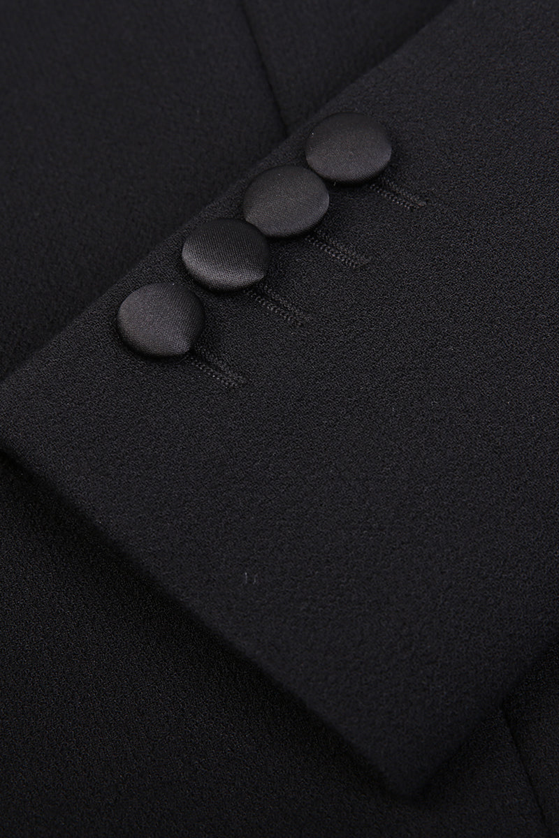 Verona Black Wool Overcoat