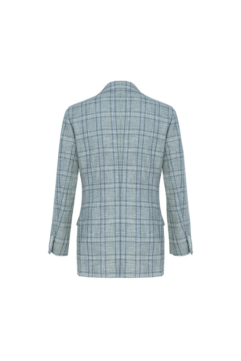 Ravenna Plaid Italian Linen Wool Sport Coat