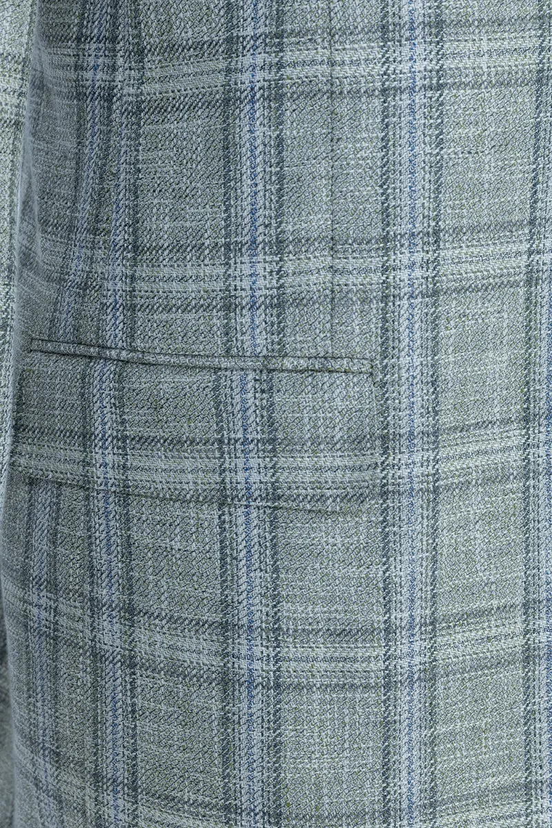 Ravenna Plaid Italian Linen Wool Sport Coat