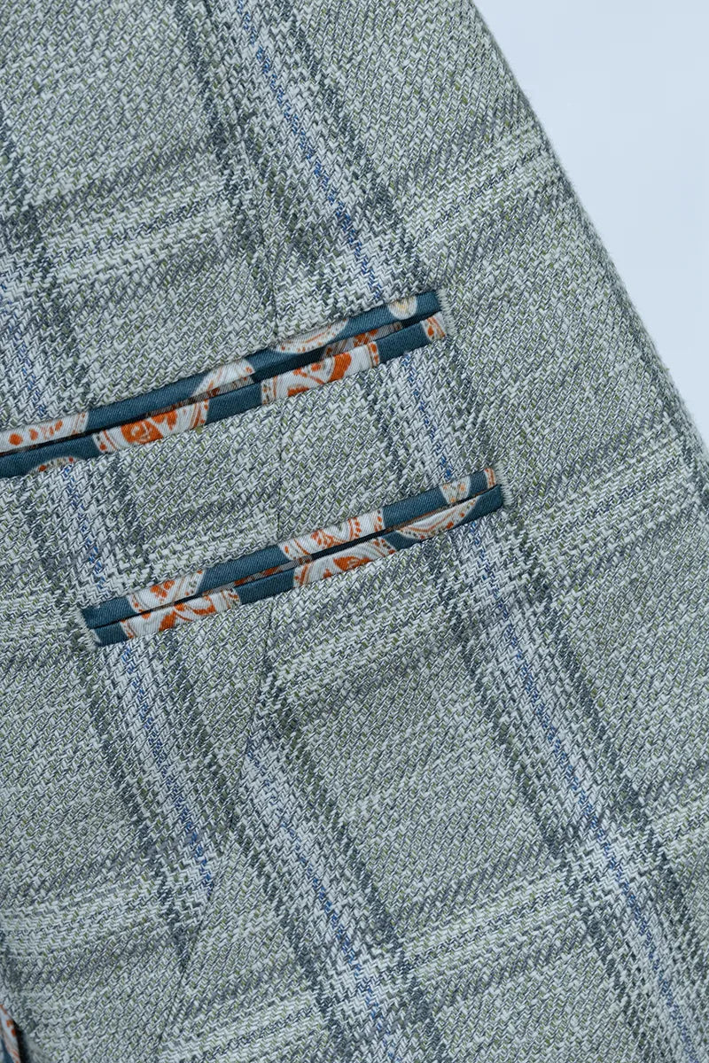 Ravenna Plaid Italian Linen Wool Sport Coat