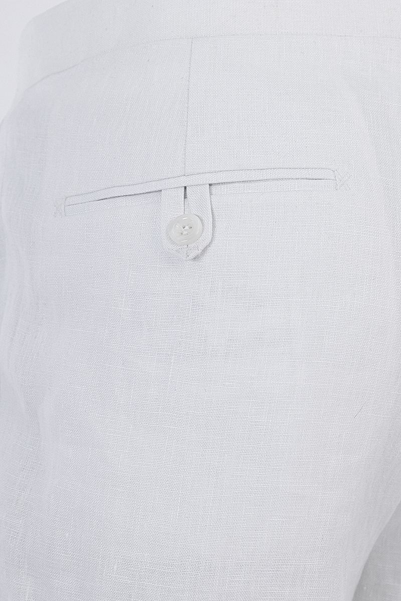 White linen shorts fabric texture, breathable 100% linen made to order men's shorts by Zane