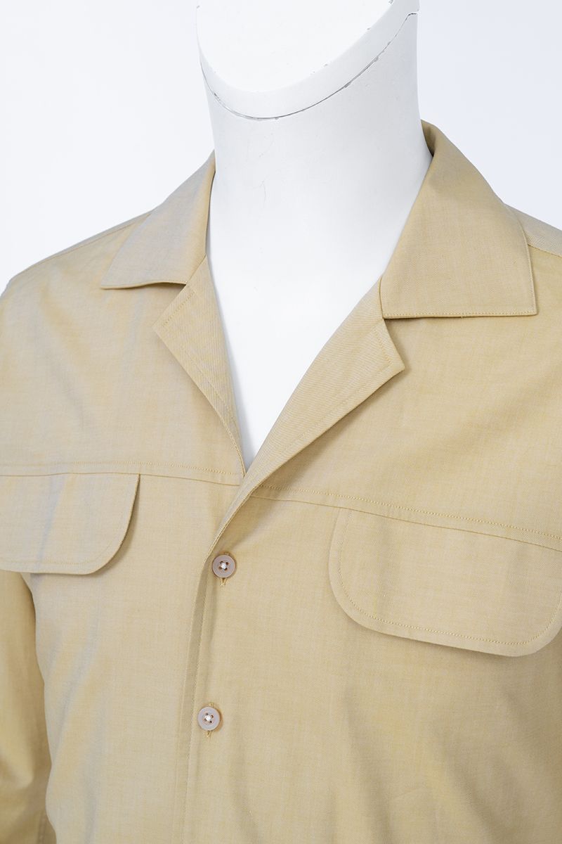Pale yellow shirt buttoned cuff detail, made to order men's long sleeve shirt by Zane
