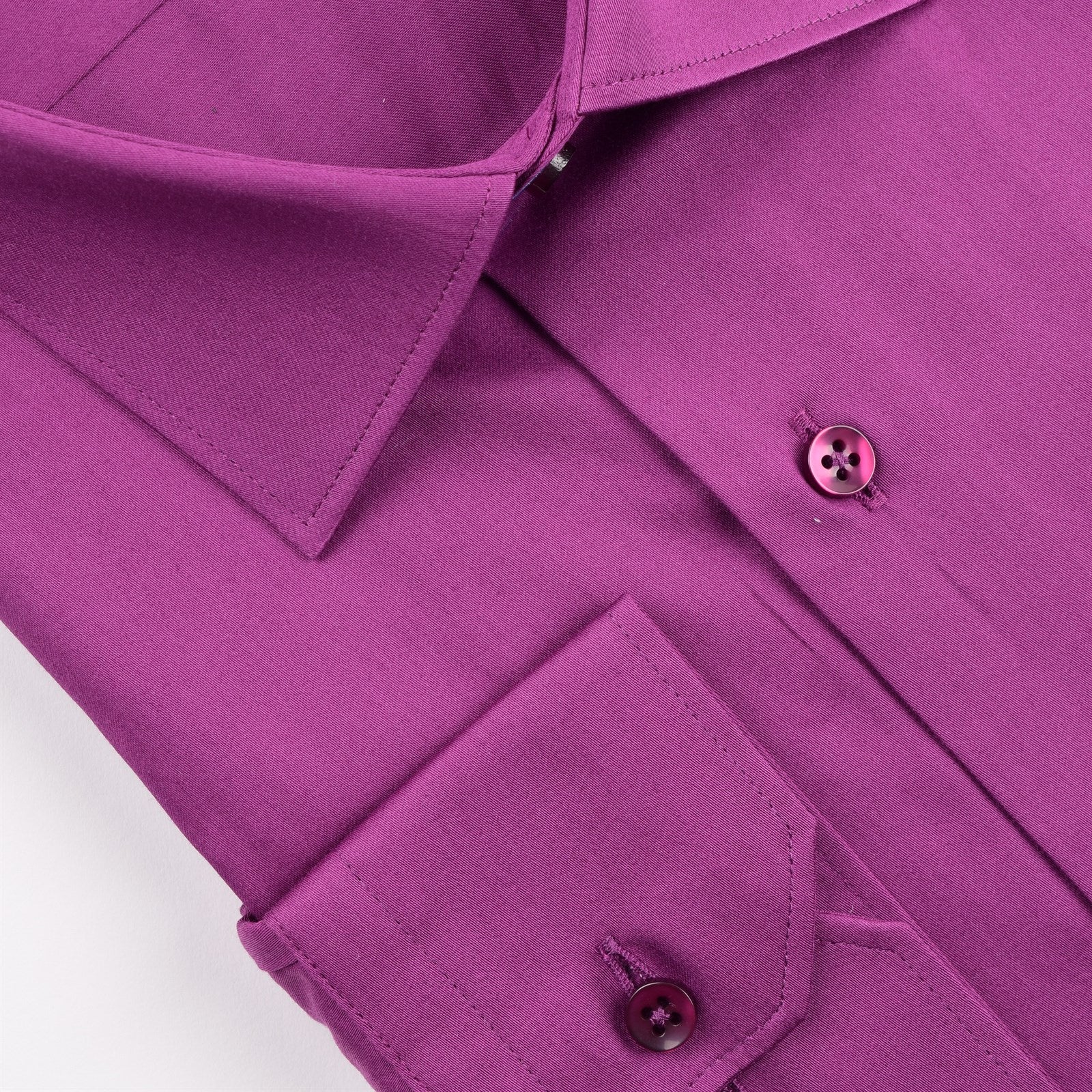 A purple slim fit shirt with Italian cutaway luxury collar and button up  Italian cutaway plum slim fit dress shirt mens long sleeve cotton formal shirt Jacksonville formalwear Zane Suits and Tuxedosclosure.