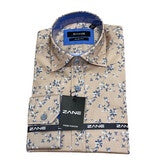 880288 Beige Floral Slim Shirt