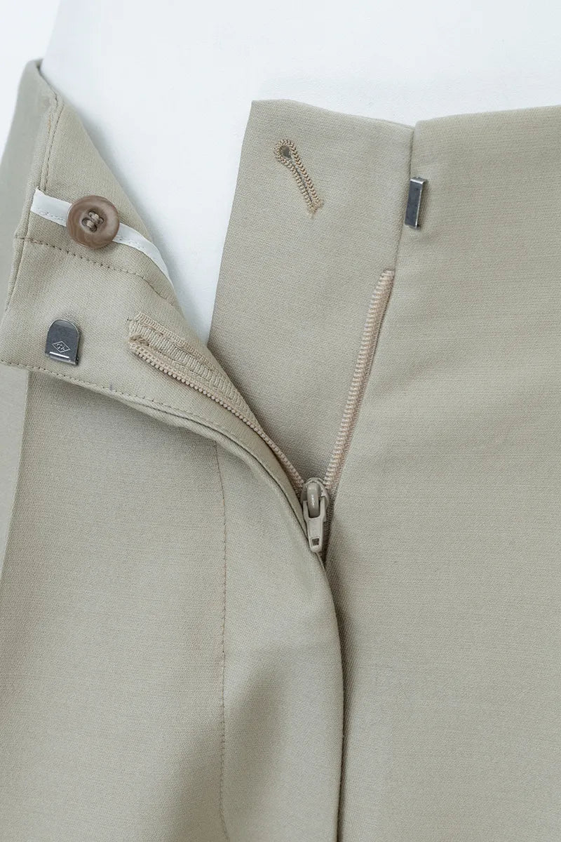 Alessia Verona Khaki Wool Silk Trousers