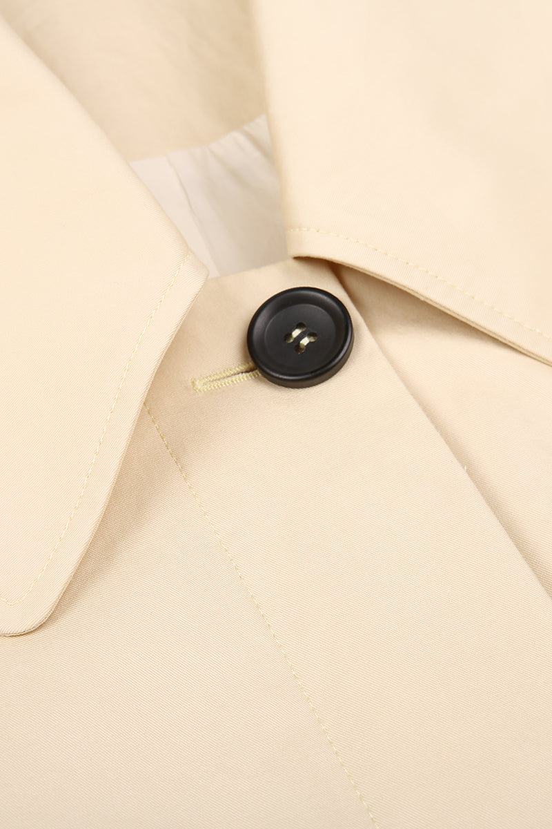 Aria Light Yellow Cotton Trench Coat