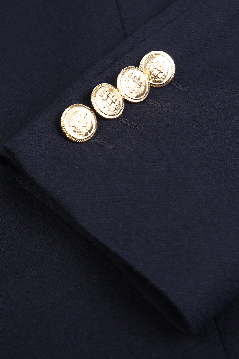 Ariana Navy Double Breasted Overcoat