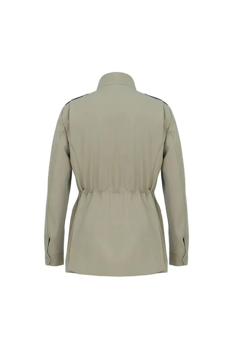 Aspen Khaki Wool Silk Hunting Jacket