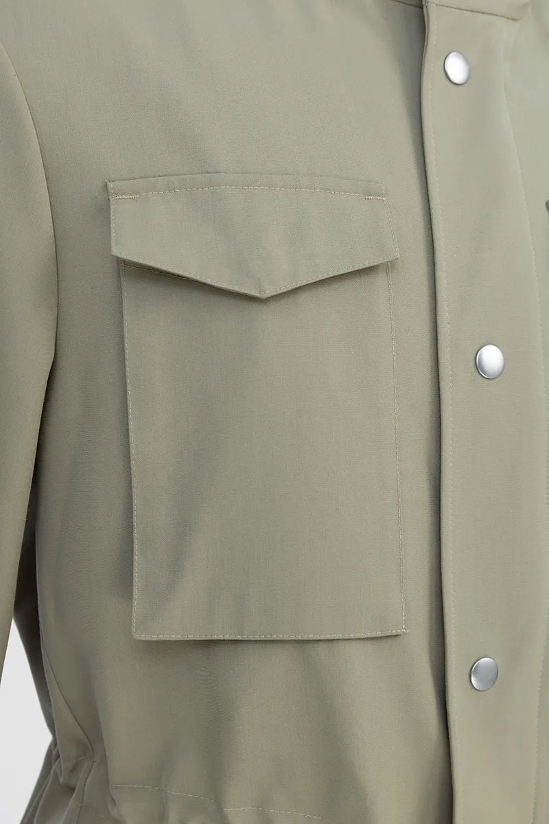 Aspen Khaki Wool Silk Hunting Jacket