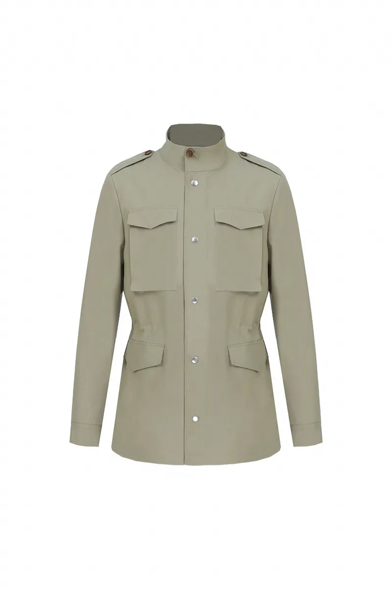 Aspen Khaki Wool Silk Hunting Jacket