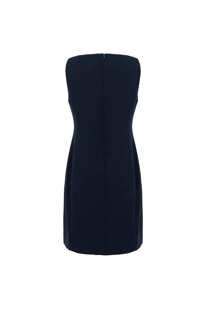 Aurora Black Sleeveless Tailored Dress