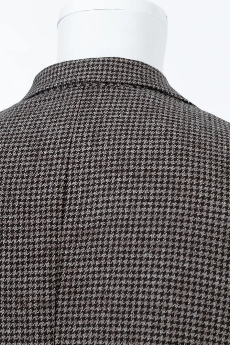 Bennett Brown Houndstooth Wool Linen Sport Coat