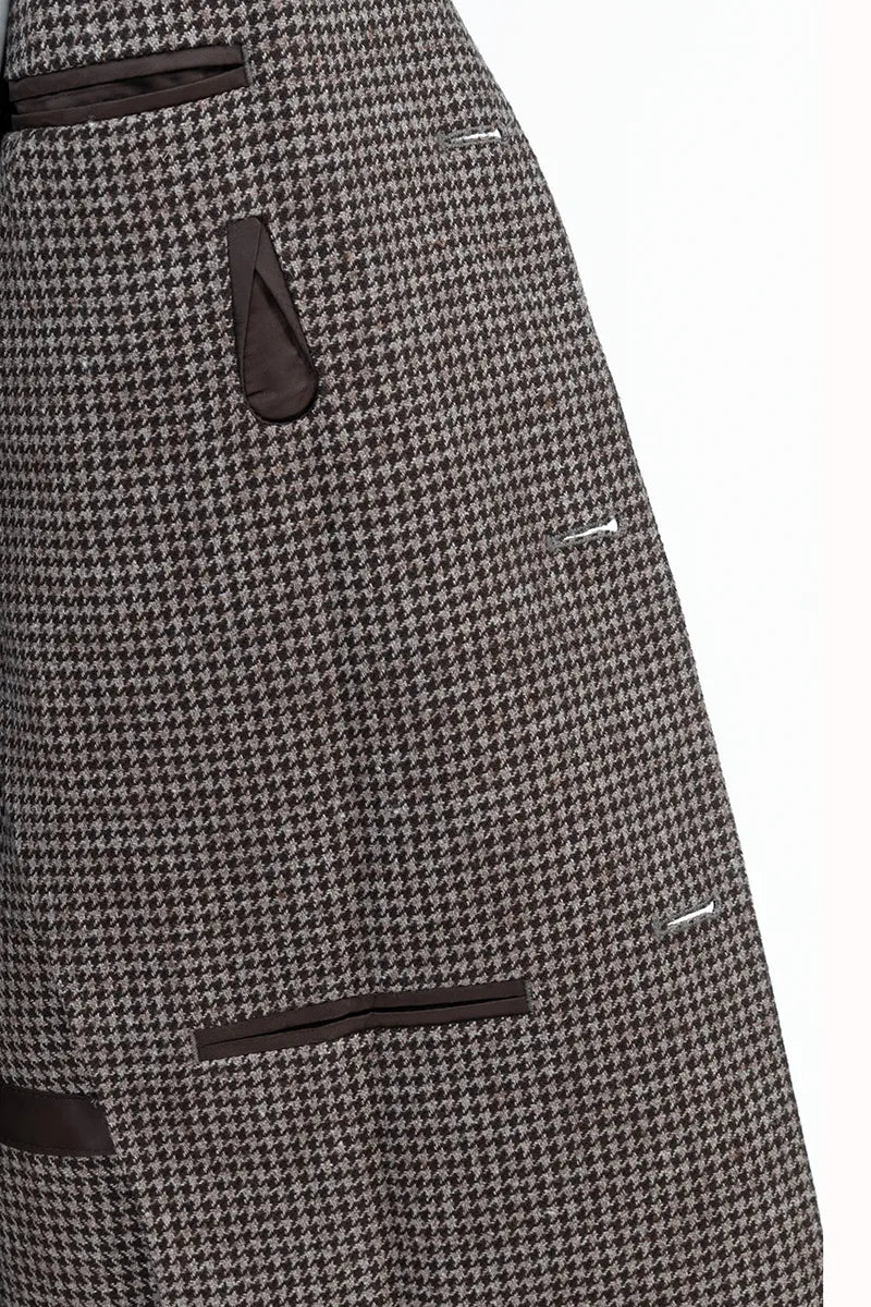 Bennett Brown Houndstooth Wool Linen Sport Coat