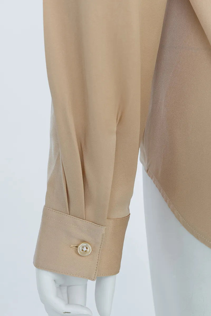 Camilla Khaki Silk Stretch Shirt